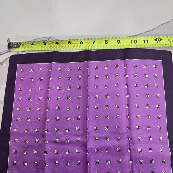 100% silk bumble bee pocket square scarf soft fancy - Picture 4 of 4